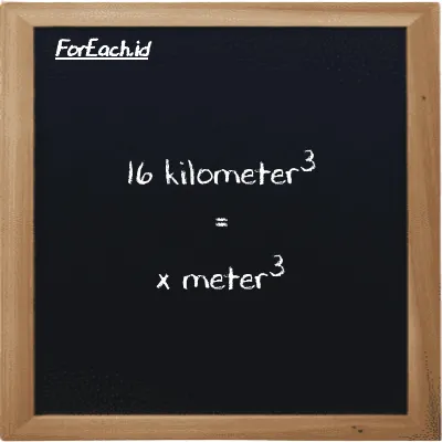 Contoh konversi kilometer<sup>3</sup> ke meter<sup>3</sup> (km<sup>3</sup> ke m<sup>3</sup>)