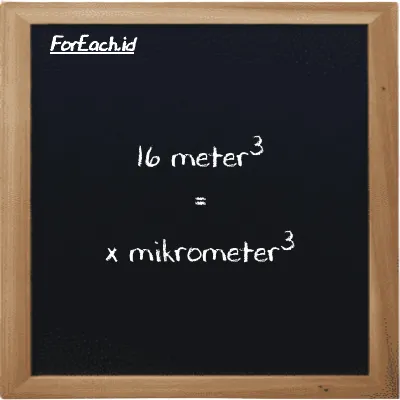 Contoh konversi meter<sup>3</sup> ke mikrometer<sup>3</sup> (m<sup>3</sup> ke µm<sup>3</sup>)