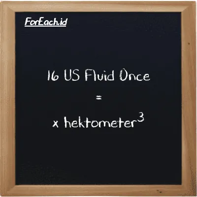 Contoh konversi US Fluid Once ke hektometer<sup>3</sup> (fl oz ke hm<sup>3</sup>)