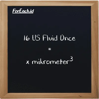 Contoh konversi US Fluid Once ke mikrometer<sup>3</sup> (fl oz ke µm<sup>3</sup>)