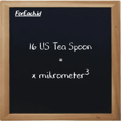 Contoh konversi US Tea Spoon ke mikrometer<sup>3</sup> (tsp ke µm<sup>3</sup>)