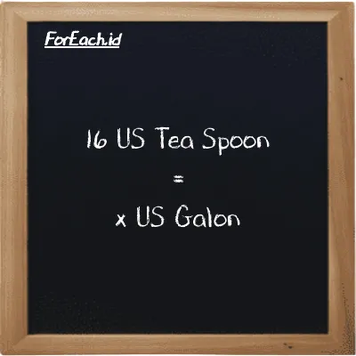 Contoh konversi US Tea Spoon ke US Galon (tsp ke gal)